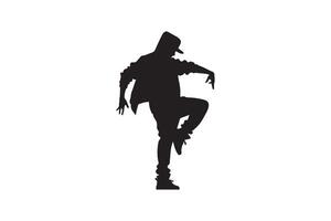 A silhouette of a man in a hat and jacket vector