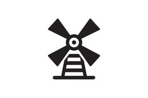 Windmill icon illustration on white background vector