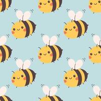 Seamless pattern with cute bees. Print for textiles, wallpaper, wrapping paper. vector