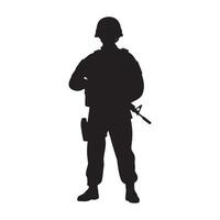 Army Soldier Silhouette Design for Print And Web vector