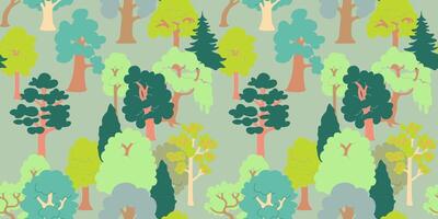 seamless pattern with forest vector
