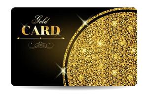 Golden card with glitter effect and round elements vector