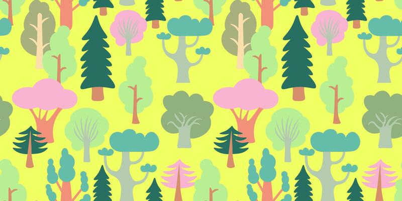 seamless pattern with fairy tale woodland