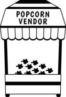 Popcorn cart illustration in glyph style vector