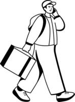 Rider calling illustration in glyph style vector