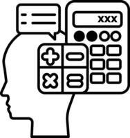 head with a calculator on it vector