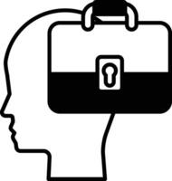 head with a briefcase on top of it vector
