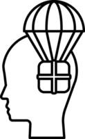 head with a umbrella on top vector