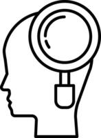 head with a magnifying glass on it vector