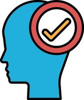 A blue head with a red circle and a check mark in the middle vector