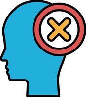 A blue head with a red cross in the middle vector