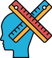 A head with a ruler and a ruler with a head on it vector