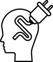 head with a white line coming out of it vector