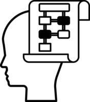 head with a white paper in front of it vector