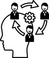 head with three people on it vector
