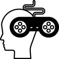 head with a game controller in its hands vector
