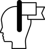 head with a flag on top of it vector