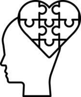puzzle piece head with a heart in the middle vector