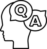head with a question mark and an A on it vector