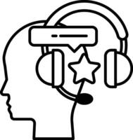 head with a star and a microphone on it vector