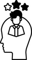 man with a tie is shown in a head with three stars vector