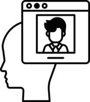 man face is shown in a box vector