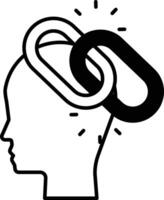 head with a chain around it vector
