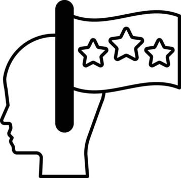 cabeza con un bandera en frente de eso vector