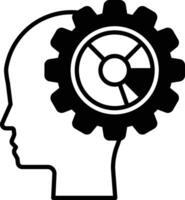 head with a gear on it vector