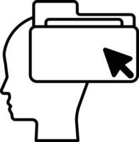head with a folder on top of it vector