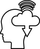 head with a cloud in the background vector
