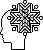 head with a snowflake design on it vector
