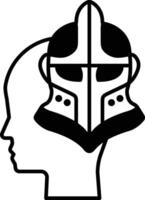 head with a helmet on top of it vector
