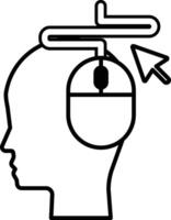 head with a mouse on it vector