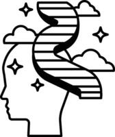 head with a spiral on it vector