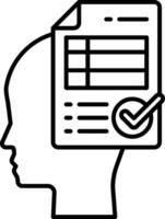 head with a piece of paper in its head vector