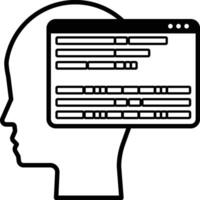 head with a computer screen on it vector