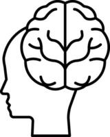 brain with a half is shown vector