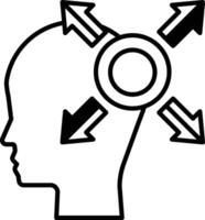 head with arrows pointing in different directions vector
