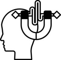 head with a magnet on it vector