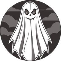 Gruesome Ghost with Stitches and Torn Fabric Halloween Design vector