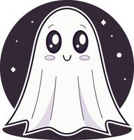 Playful Ghost Peeking from Behind Floating Sheet Graphic vector