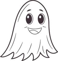 Scribble Style Ghost Boo with Uneven Edges and Playful Design vector