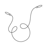 Skipping rope with curved handles and a flexible cord simple outline illustration, for fitness, exercise, sports-themed designs, icons, workout guides, and health-related creative projects vector