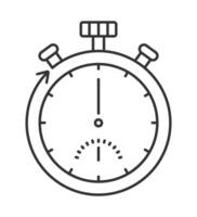 Stopwatch icon in outline style for web design, logo, UI. Fast time, deadline, start counting of time vector