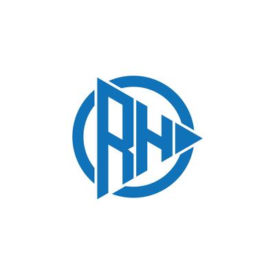 RH Letter monogram Logo Design Illustration. RH elegant and Professional icon design