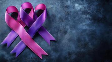 Awareness ribbons symbolize support for asthma, cystic fibrosis, and breathing problems among patients and families photo