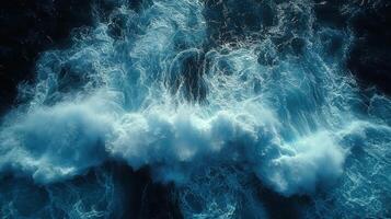 Waves crashing against the shore at sunset showcasing the powerful beauty of the ocean photo