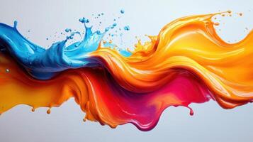 Colorful fluid motion artwork captures swirling hues in vibrant display of creativity and artistic expression photo