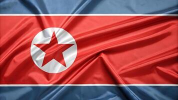 National pride in motion 3D glossy texture of the North Korea flag waving smoothly photo